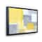 Designart - Grey and Yellow Blue Abstract XXI - Modern Framed Canvas Wall Art Print